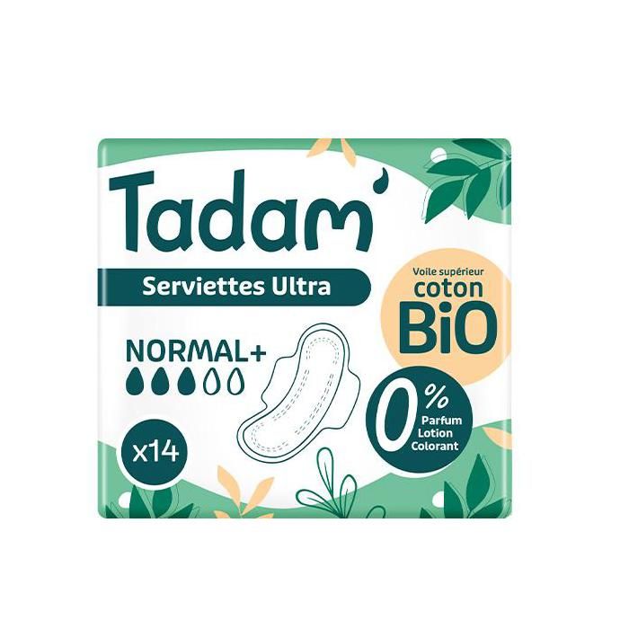 Tadam' Hygiène Féminine Serviette Dermo-Sensitive Ultra Normal 14 unités