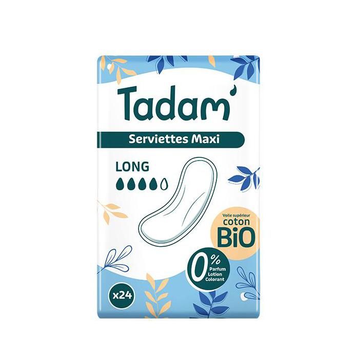Tadam' Hygiène Féminine Serviette Dermo-Sensitive Maxi Long 16 unités