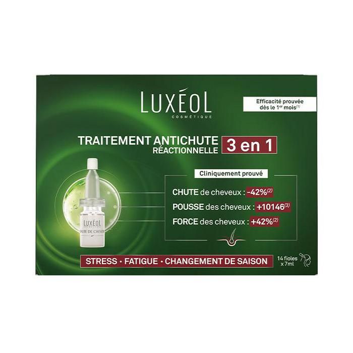 Luxéol Protocole 2 en 1 Chute de Cheveux Progressive Protocole 14 x 6ml