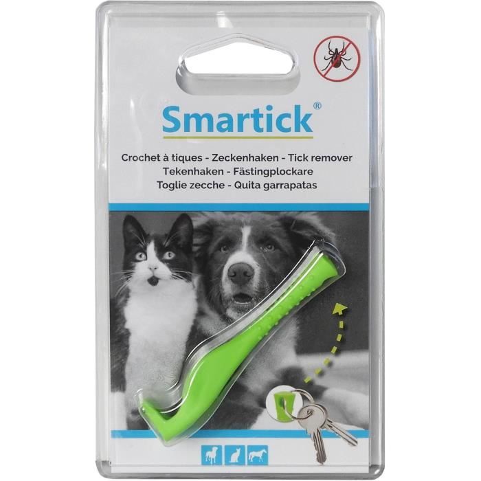 KERBL Pince pour tiques Smartick - Vert - Pour chien, chat et cheval