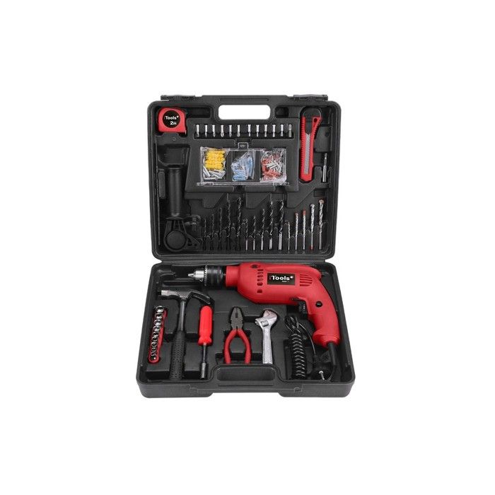Perceuse 500W ITOOLS + 41 accessoires de perçage et dévissage + mallette