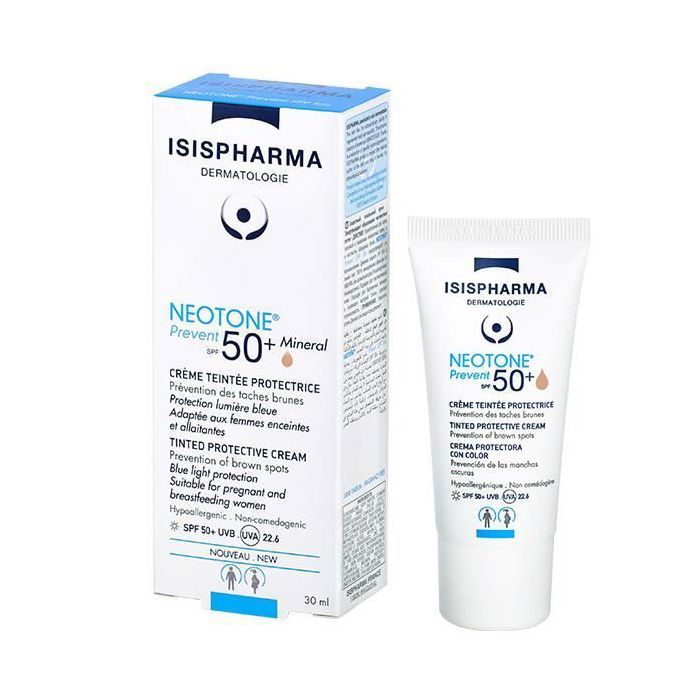 Crème Teintée Minérale SPF50+ - ISISPHARMA - Neotone Prevent - Hypoallergénique - 30ml
