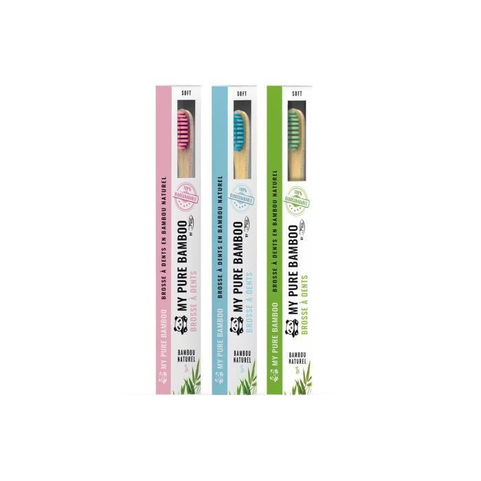 Denti Smile Brosse à Dents Bambou Naturel Médium Vert