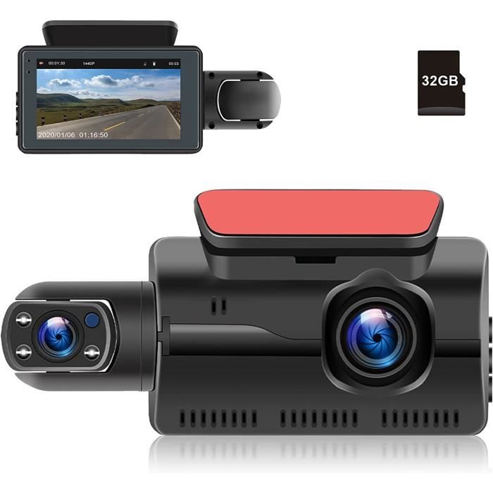 Dashcam Caméra de Voiture avec écran IPS 3 Pouces, Caméra à Double Objectif,DVR Vision Nocturne dashcam, Surveillance de Parki[111]