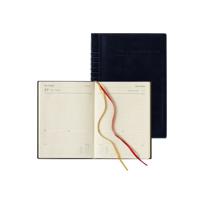 Lediberg Business - Agenda journalier - 2017 - 1 jour par page - 172 x 240 mm - 448 pages - papier ivoire - couverture bleue