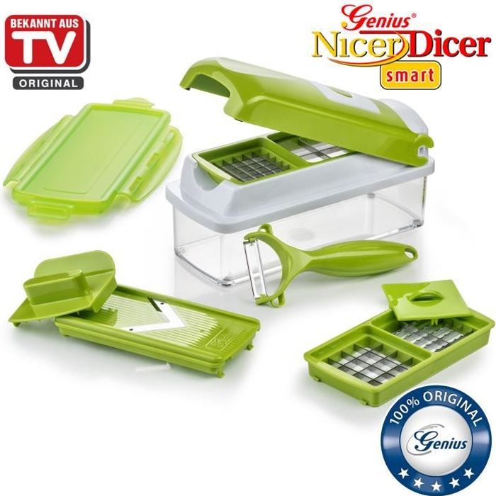 Genius Nicer Dicer Smart | Set de 9 pièces | kiwi | Appareil découpe-légumes et découpe-fruits | Nouveau