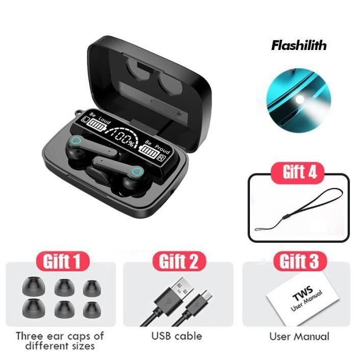Écouteurs sans fil Bluetooth 5.1 TWS, véritable casque de jeu de sport, écouteurs stéréo 9D avec micro pour Iphone, [434C939]
