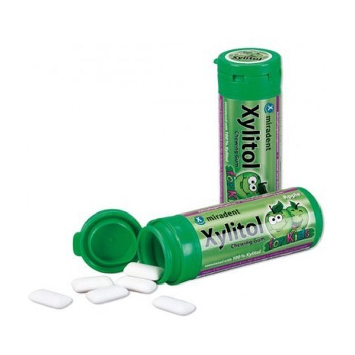 Miradent+Gomme à mâcher au goût de pomme pour enfants Xylitol 30 unités (Pomme)
