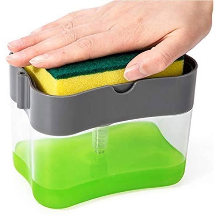 Boîte à éponges 2 en 1 avec distributeur de savon, Double couche, en plastique, pour la cuisine, porte-éponge Multicolor -QUKJ3464