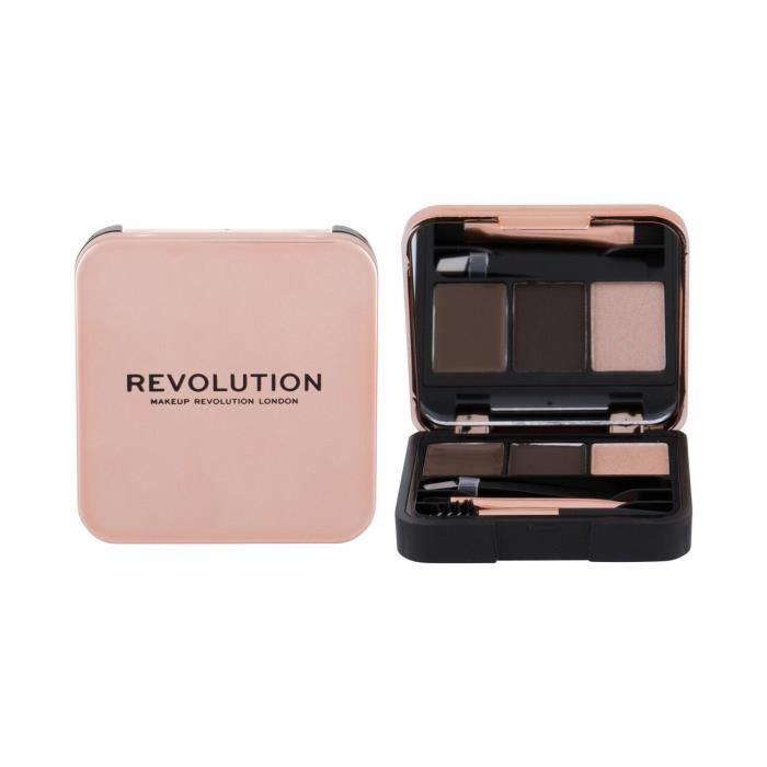 Makeup Revolution London 2.2g Brow Sculpt Kit, Brun Foncé, Ensemble Et Palette Pour Sourcils