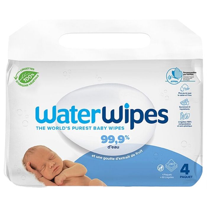 WATERWIPES Pack économique 4x60 lingettes