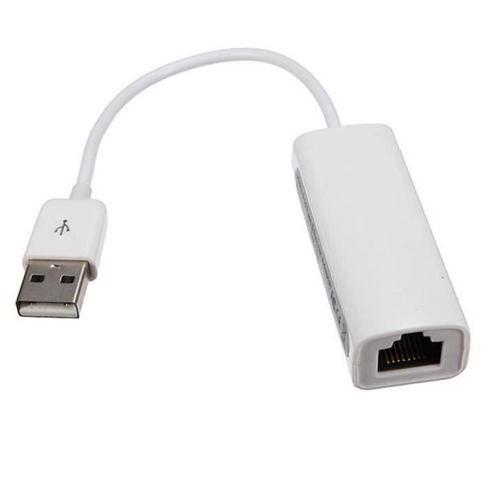 Adaptateur de USB 2.0 vers RJ45 LAN Ethernet reseau pour Apple Mac MacBook Air PC portable