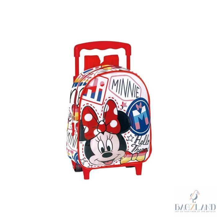 Cartable à roulettes crèche Minnie HELLO 28 cm