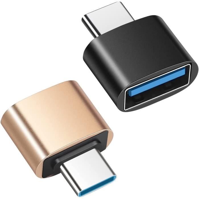 Adaptateur Usb C Vers Usb 3.0 (Paquet De 2), Otg Adaptateur Usb-C Vers Usb-A Compatible Avec Macbook, Smartphones Usb C Et Pé[u8]