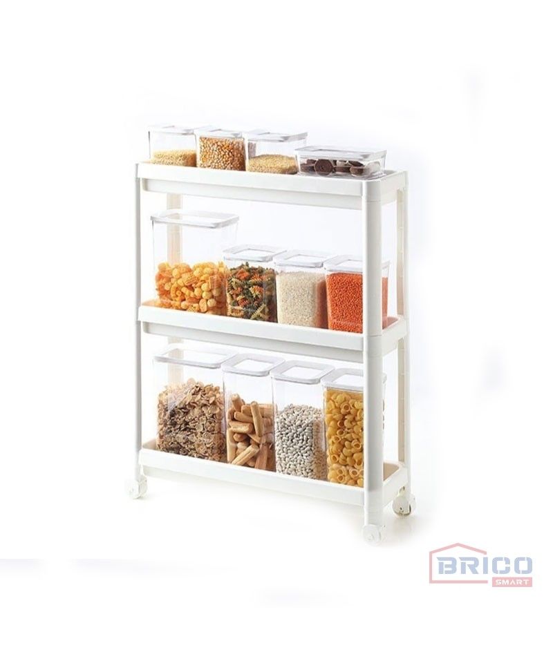 Meuble de rangement - 3 niveaux - Blanc
