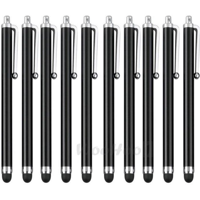 10 X Mini Stylet Stylus Stylo Capacitif Noir Ecran Tactile Pr Tablet Apple IPad