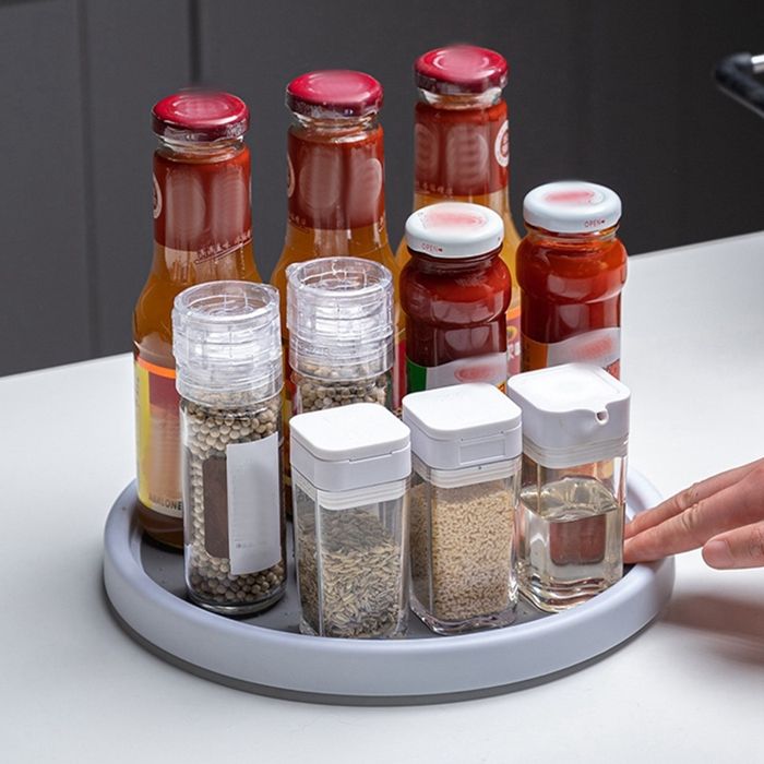 Rangement cuisine Etagère à épices rotatif avec 18 canettes en verre