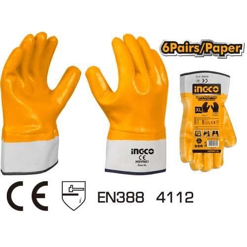 GANTS en nitrile XL REF HGVN01 INGCO JAUNE