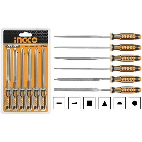Set de 6 limes acier 140mm - HKTF63 - INGCO