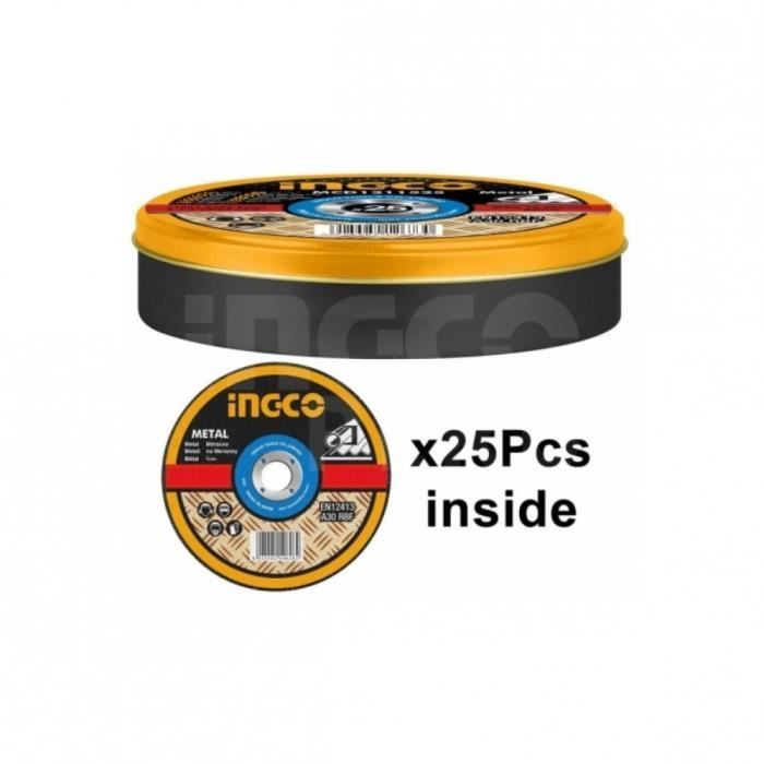 Set de 25 disques abrasifs 115*1,2*22,2 - MCD1211525 - INGCO