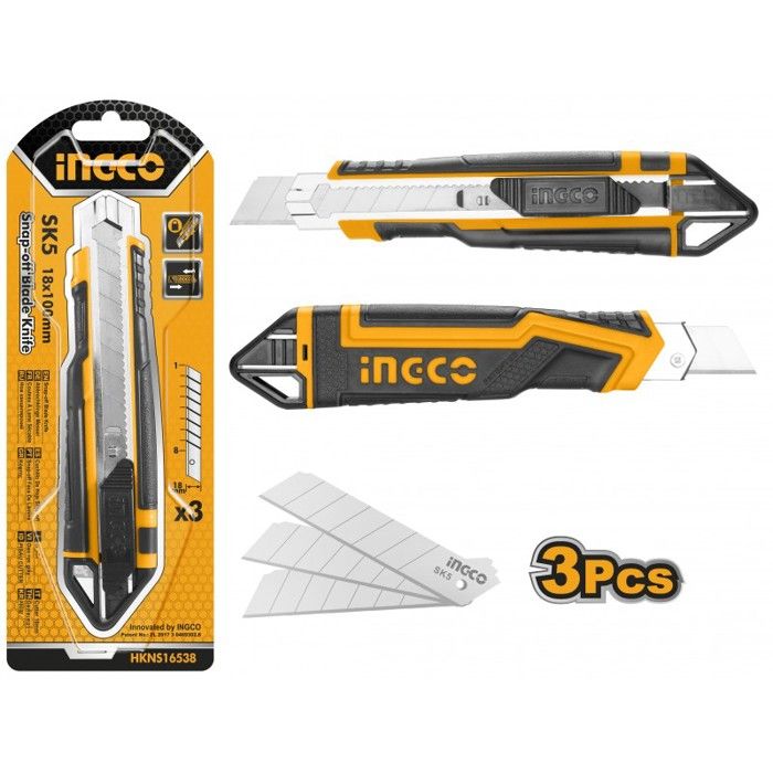 Cutter 18mmx100mm 3 lames: 169mm - HKNS16538 - INGCO