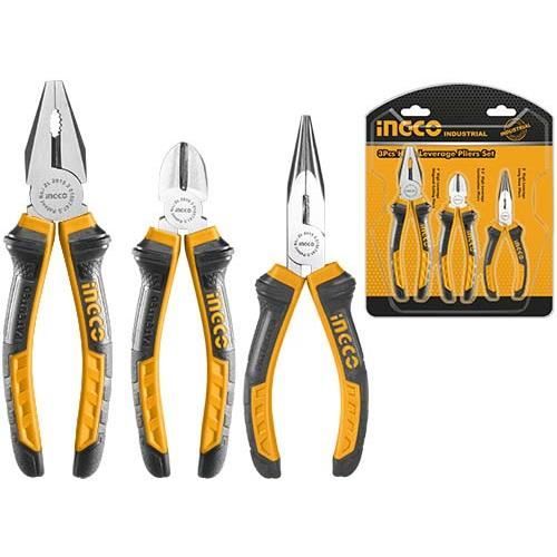 Set de 3 pinces universelle 200mm +diagonale 160mm +bec long 160mm - HKPS08318 - INGCO