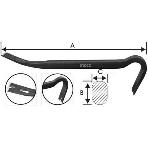 Pince à décoffrer 610mmx30mmx16mm - HWBA01242 - INGCO