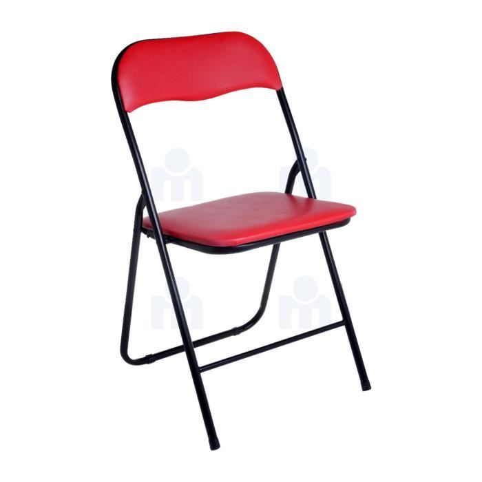 Chaise  Pliable Felix Pieds en Métal Rouge - 44X48.5X80CM