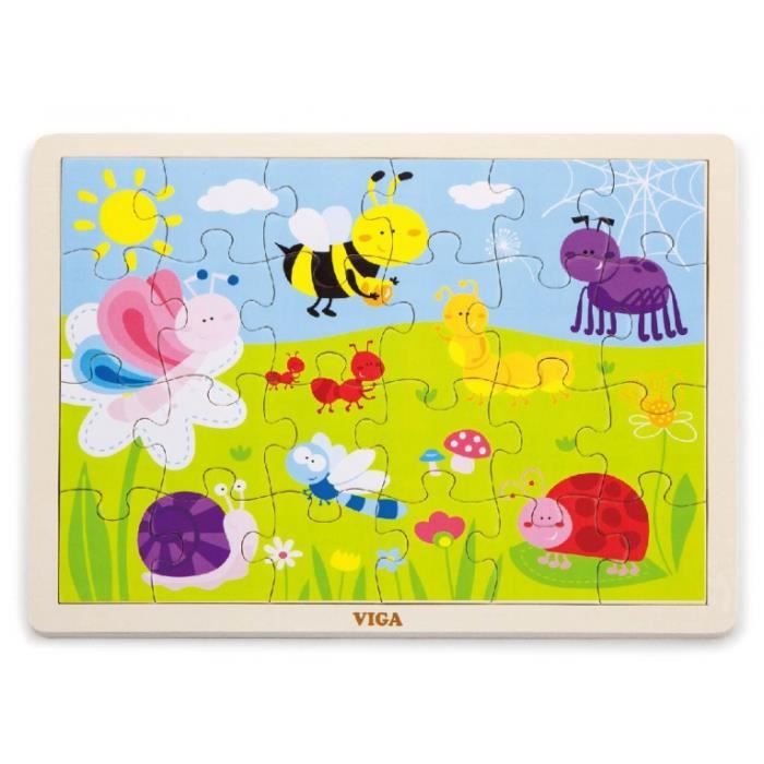 Viga Toys parc de puzzles en bois 24 pièces