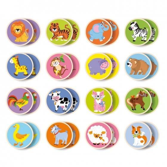 memory wood - animaux 32 pièces