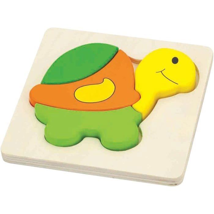 Puzzle en bois Tortue - Viga Toys - Moins de 100 pièces - Pour bébé et jeune enfant