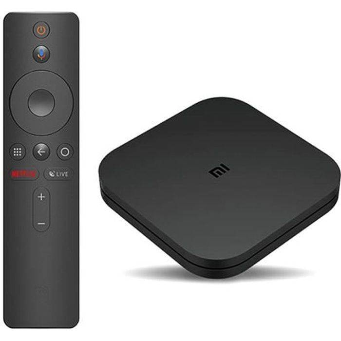 XIAOMI/MI TV BOX S - Android 8.1 TV 4K HDR - Accès direct Netflix - Noir Nouvelle version EURO