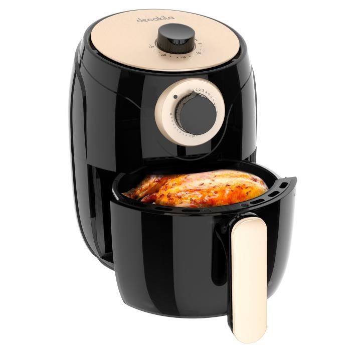 Friteuse à air chaud - DECAKILA - 1000W - 2L - Minuterie 30 min - Température réglable 80-200°C