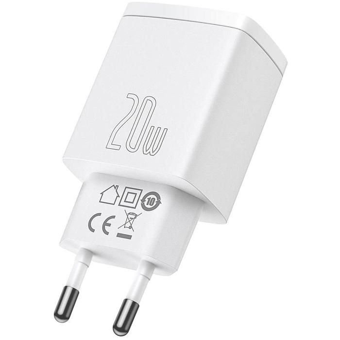 Chargeur Baseus Compact Quick Charger U+2 20W Blanc