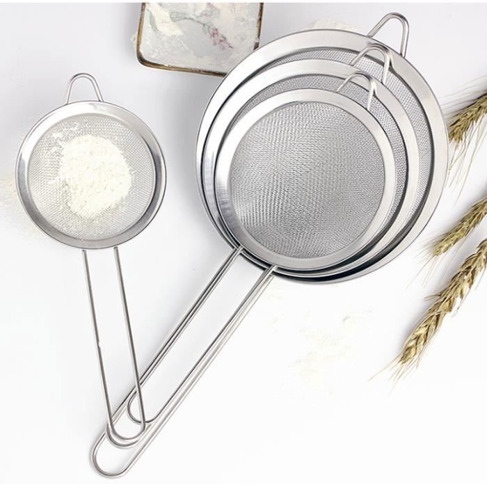 Lot de 3 Passoire avec poignée passoire cuisine 8cm, 12cm et 18cm