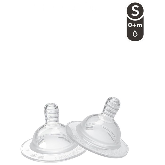 Twistshake Tétine Anti-Colique - Bébé-2 Pcs(Petite Taille)-Tétines de biberon-Structure semblable à celle du sein-Doux sans BPA-0 m+