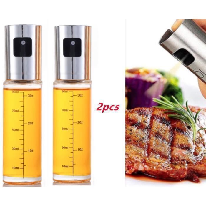 Spray Huile - MARQUE Inconnue - 100ML - 2pcs - Verre Transparent - Friteuse à Air