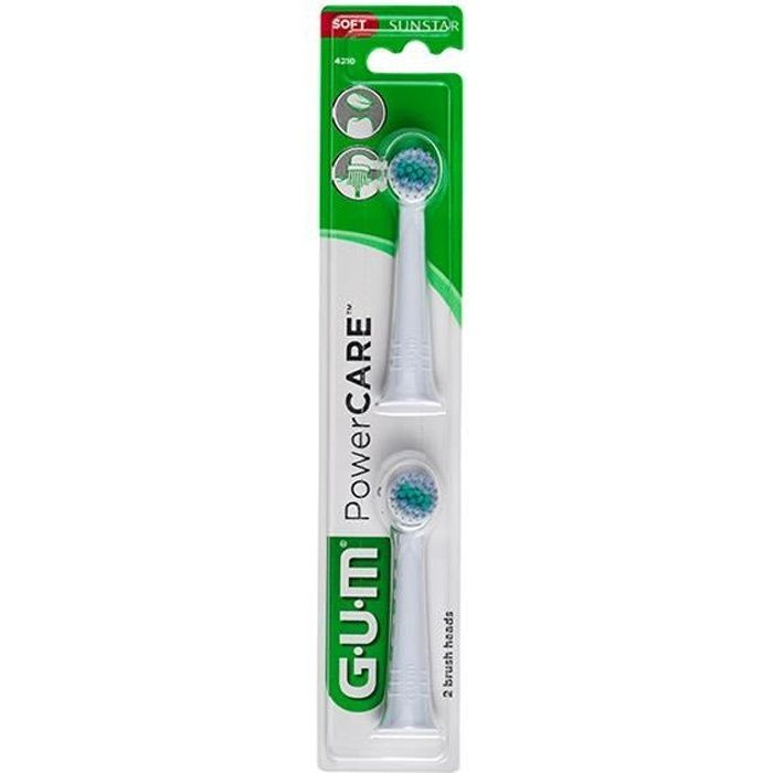 Gum Brosse à Dents Electrique PowerCare Tête de Rechange 2 recharges