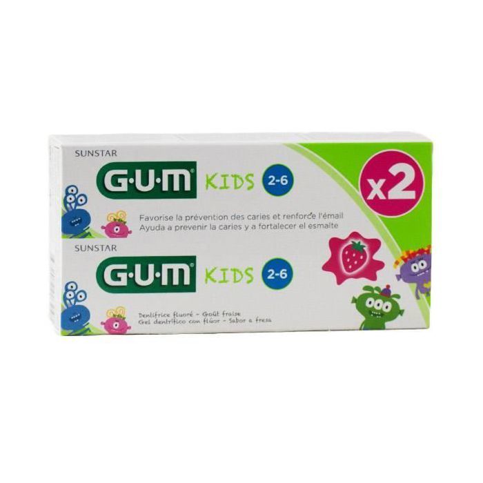 Gum Dentifrice Kids 2 à 6 ans Lot de 2 x 50ml