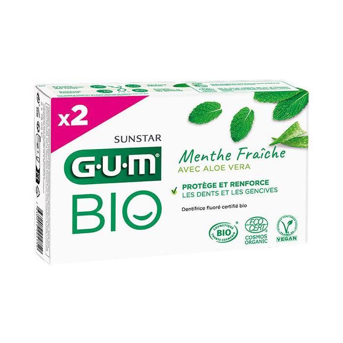 Gum Dentifrice Fresh Mint Bio Lot de 2 x 75ml
