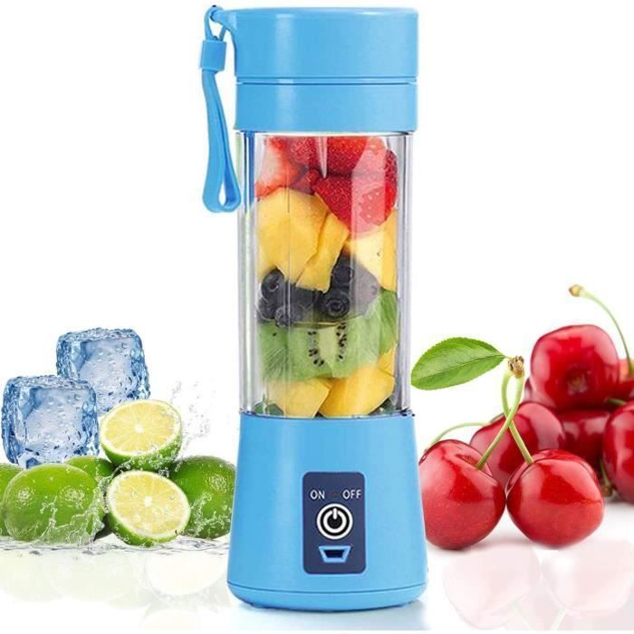 Le Dernier Mini Blender des Smoothies  Portable Presse-agrumes  de Fruits électrique Mixeur de Jus USB, Rechargeable -bleu