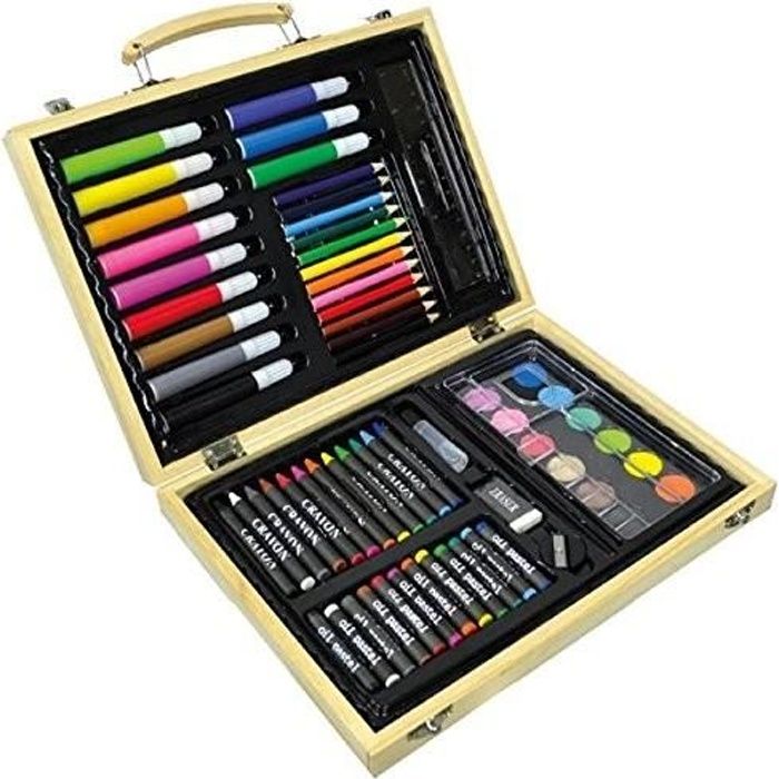 Malette de dessin en bois - Creamania Art - 67pcs - Multicolore - Vert - Adulte - Mixte