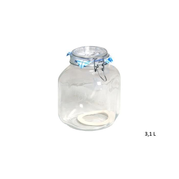 Bocaux de Conservation en Verre Hermétiques 3 Litres ( Lot de 2 ) Pot Bocal