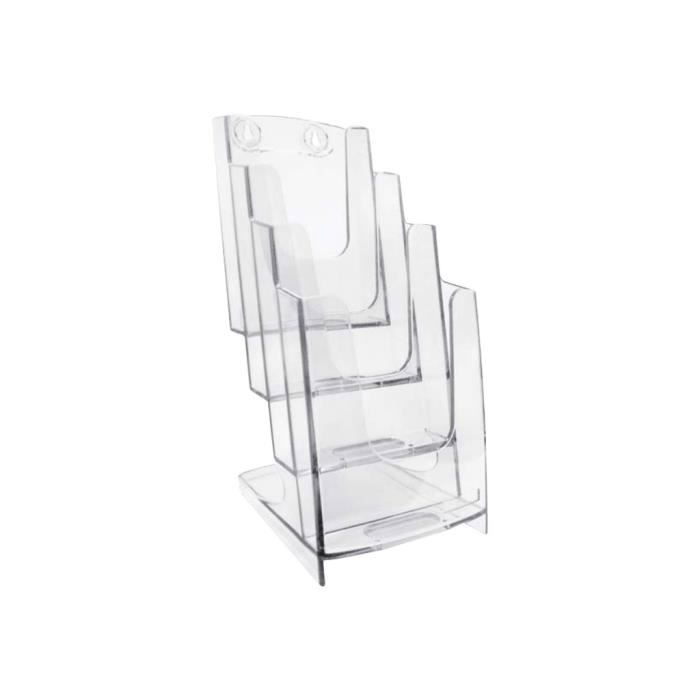 ARDA POCKET Porte-document montable sur mur, bureau 4 compartiments pour 1-3 A4 cristal