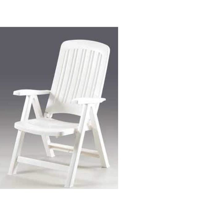 Fauteuil Pliable - Bica - Carmen - 5 Positions - Résine - Blanc