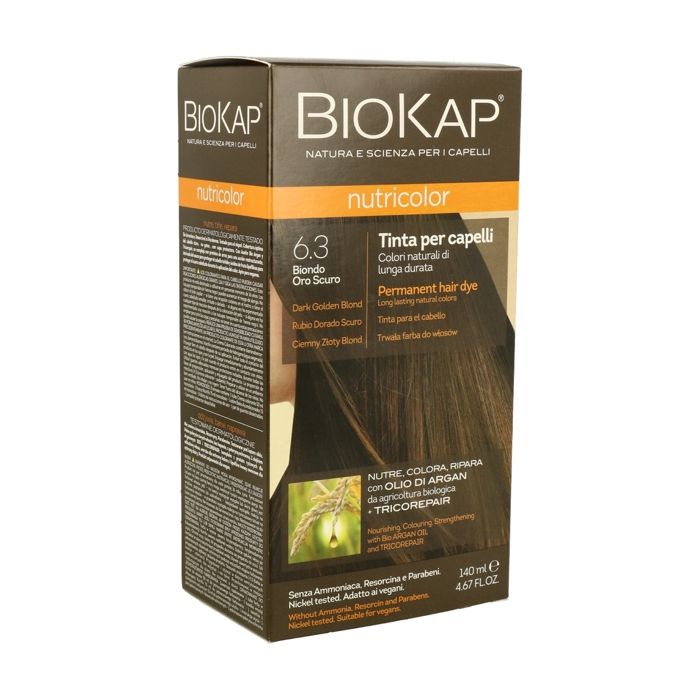 Biokap Nutricolor Teinture pour Cheveux 6.3 Blond Or Foncé 140ml