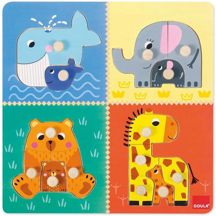 Puzzle Animaux Mamás Y Bebés Diset - Pour Bébé de 2 ans et plus - Moins de 100 pièces - Multicolore
