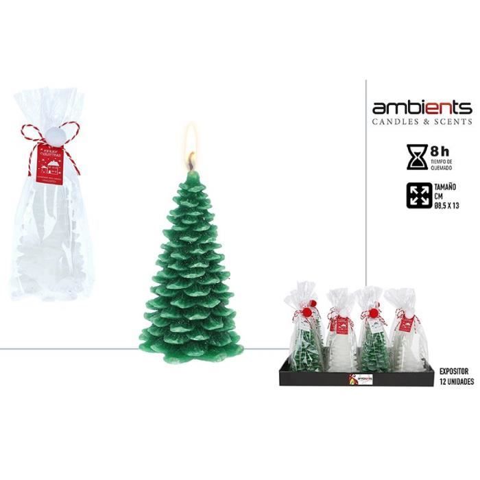Bougie Sapin Noel - Vert ou Blanc