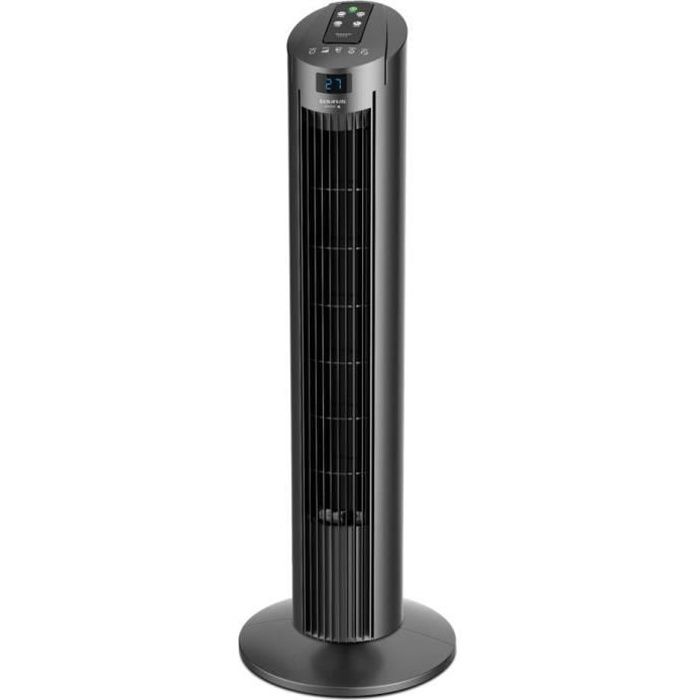 TAURUS Babel RC Ventilateur colonne - 45 watts -  Minuterie - Silencieux - 3 modes de ventilation - Télécommande - Cool Gray
