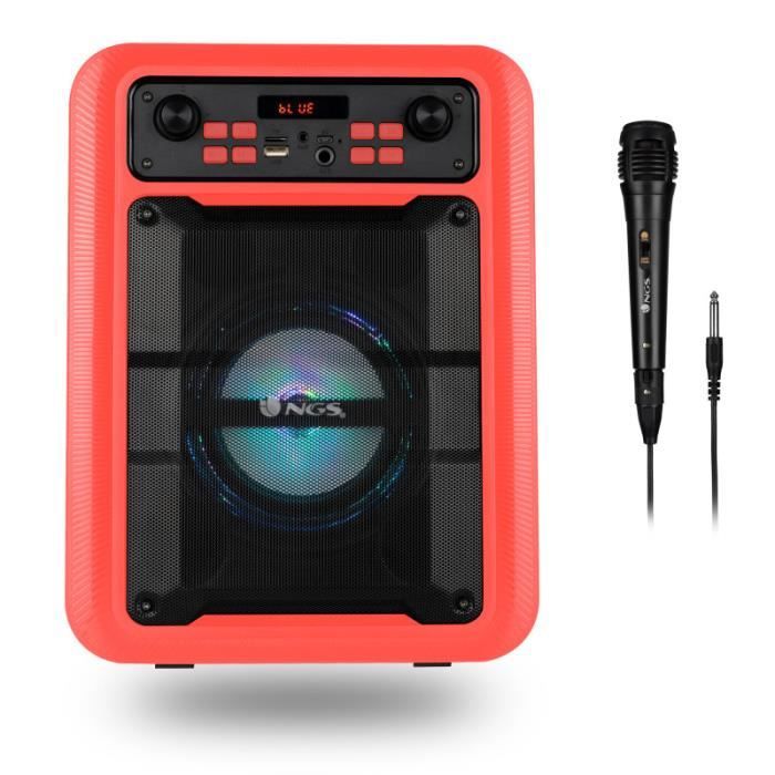 ngs     enceinte nomade bluetooth ngs roller lingo rgb avec microphone (rouge/noir) noir      noir Noir